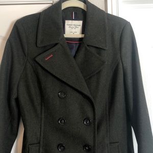 Forest green peacoat, worn once